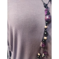 Dzianinowa bluzka z długim rękawem KIMONO i golfem - mocca